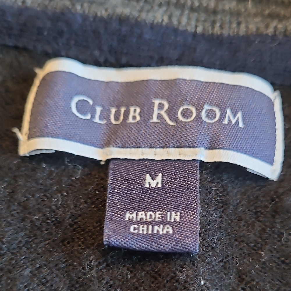 Club Room Men's Classic Black Zip-Up Sweater 52% Merino Wool 48% Acrylic - Picture 4 of 6